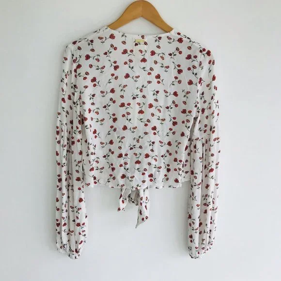 Billabong x Steph Collab NEW Claire Smith Sweet Soul Wrap Top White Size XS - Picture 4 of 11